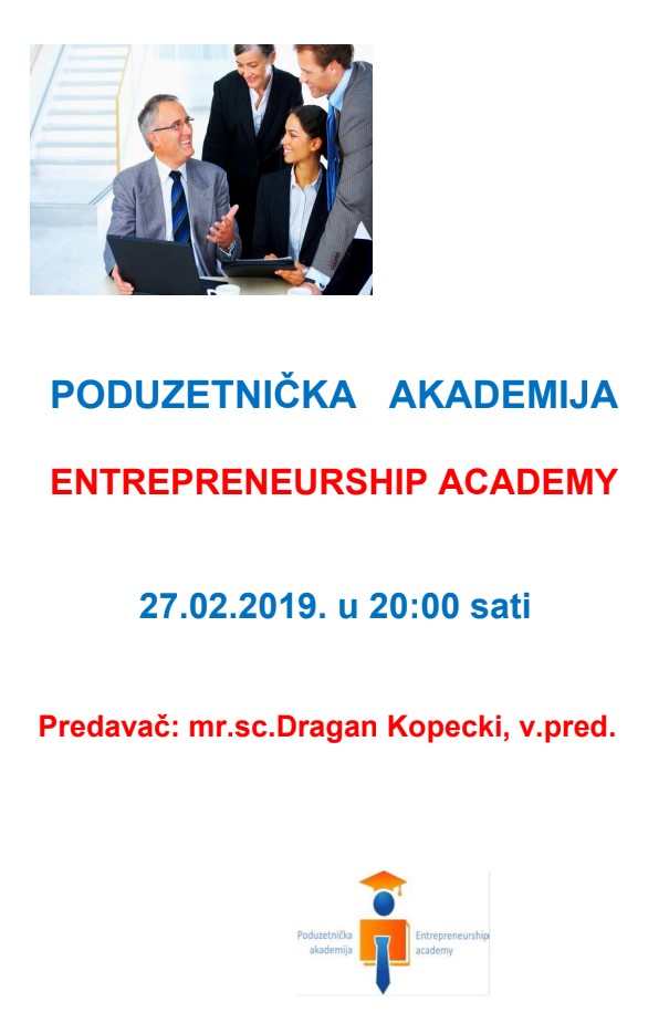 PODUZETNIČKA AKADEMIJA – ENTREPRENEURSHIP ACADEMY